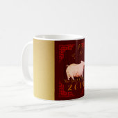 Peinture Bambou Chinois Frame Pig Année 2019 W Mug (Devant gauche)