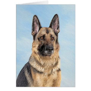 Peinture berger allemande - jolie art original chi