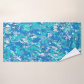 Peinture bleu classique et turquoise (Serviette de bain)