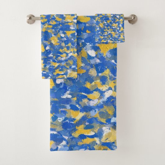 Peinture bleu, jaune et blanc (En situation)