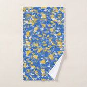 Peinture bleu, jaune et blanc (Serviette à main)