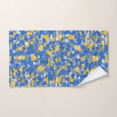 Peinture bleu, jaune et blanc (Serviette à main)