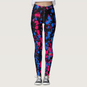 Peinture bleu rose jaune sur Leggings noirs (Devant)
