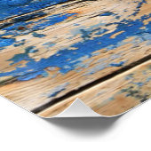 Peinture bleue écaillage d'une vieille affiche de (Coin)