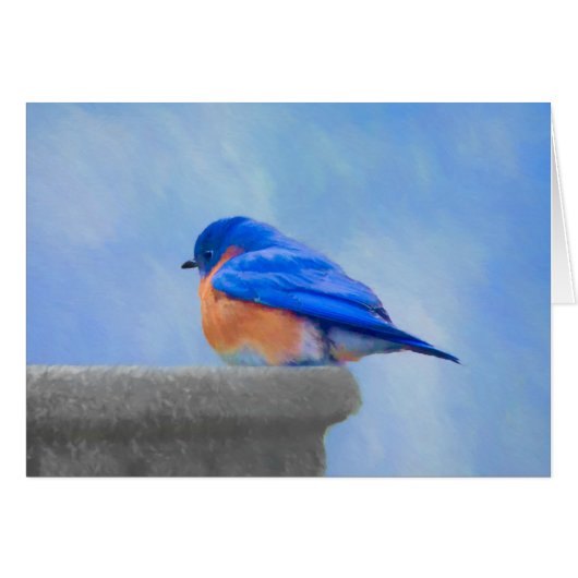 Peinture Bluebird - Art original pour oiseaux (Devant horizontal)