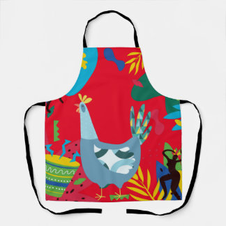 Peinture brésilienne de poulet sur tablier tout-en