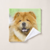Peinture Chow Chow - Joli art original chien (Gant de toilette)