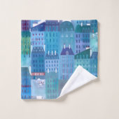 Peinture Cityscape Paris en bleu (Gant de toilette)