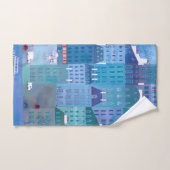 Peinture Cityscape Paris en bleu (Serviette à main)