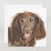 Peinture Cocker de travail Spaniel Chien Carte de  (Devant / Derrière)