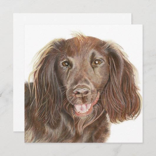 Peinture Cocker de travail Spaniel Chien Carte de (Devant / Derrière)