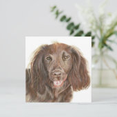 Peinture Cocker de travail Spaniel Chien Carte de  (Debout devant)