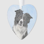 Peinture Collie Bordure - Joli art original chien (devant)