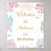 Peinture colorée Affiche de bienvenue d'anniversai (Devant)