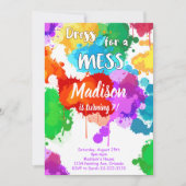 Peinture colorée Anniversaire Fête Invitation (Devant)