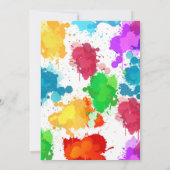 Peinture colorée Anniversaire Fête Invitation (Dos)