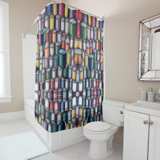 Peinture colorée Can Motif Douche rideau (En situation)