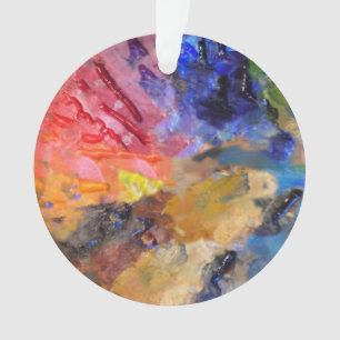 Peinture colorée de la palette du peintre artiste