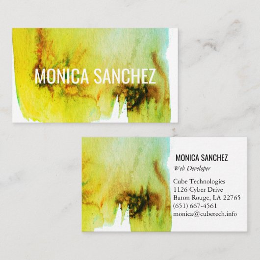Peinture colorée Design carte de visite abstrait (Devant / Derrière)