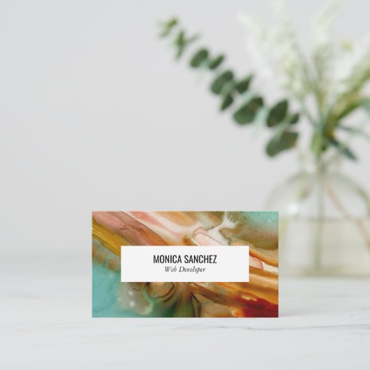 Peinture colorée Design carte de visite abstrait (Debout devant)