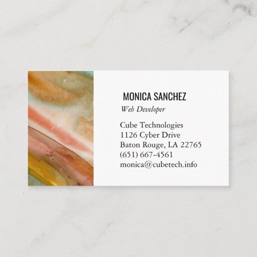 Peinture colorée Design carte de visite abstrait (Dos)