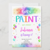 Peinture colorée peinture Anniversaire Invitation (Devant)