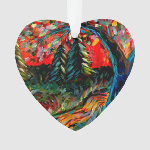 Peinture Colorée Sur Arbre Et Rivière