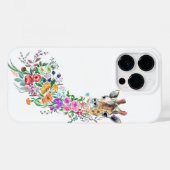 Peinture coque iphone de la Giraffe aux Fleurs col (Verso (horizontal))