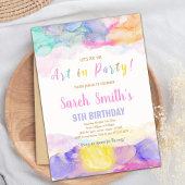 Peinture couleur arc-en-ciel Invitation Anniversai