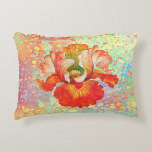 Peinture Coussin Iris rayé dans les couleurs orang
