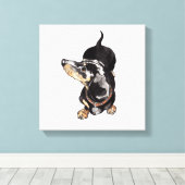 peinture dachshund sur toile étirée (Insitu (Plancher de Bois))