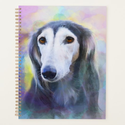 Peinture d'aquarelle de chien gris (Devant)