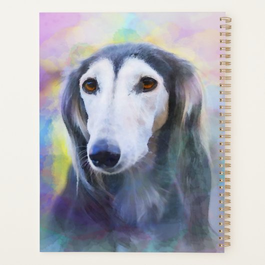 Peinture d'aquarelle de chien gris (Dos)