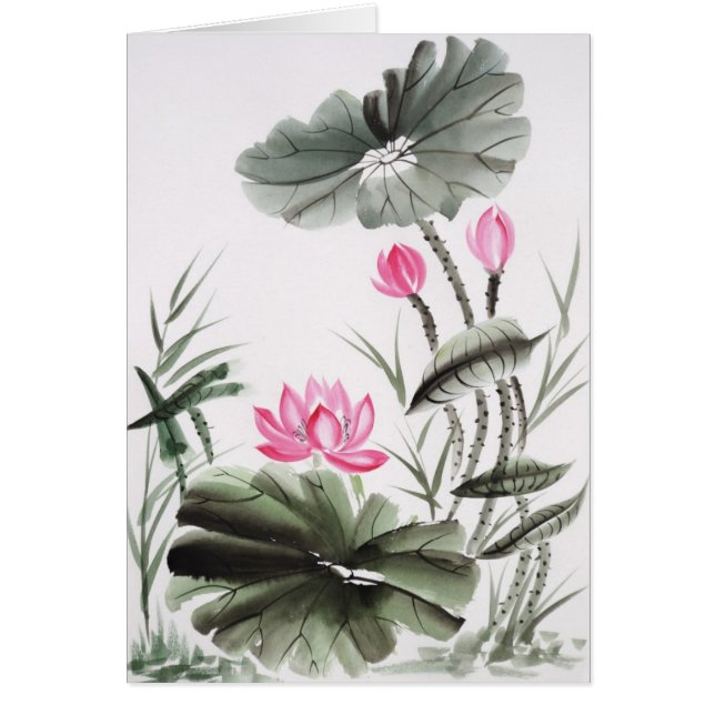 Peinture d'aquarelle de fleur de Lotus (Devant)