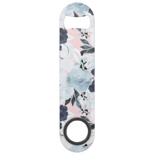 Peinture d'aquarelle florale blanche, bleue et flo