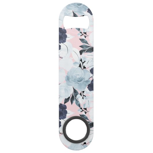 Peinture d'aquarelle florale bleu (Dos)