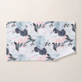 Peinture d'aquarelle florale bleu (Serviette à main)