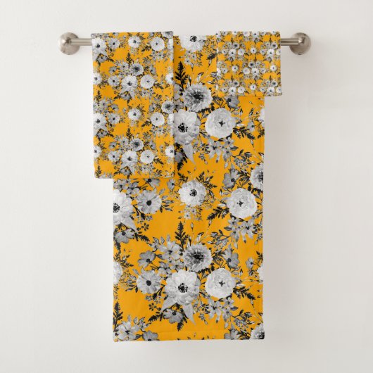 Peinture d'aquarelle moderne gris safran blanc (En situation)