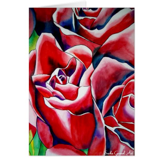 Peinture d'aquarelle rose Roses (Devant)
