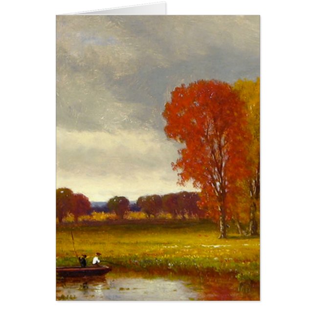 Peinture d'arbres de rivière d'automne (Devant)