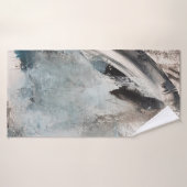 Peinture d'art Abstrait gris et bleu.abstrait, art (Serviette de bain)