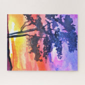Peinture d'art du puzzle du coucher du soleil (Horizontal)
