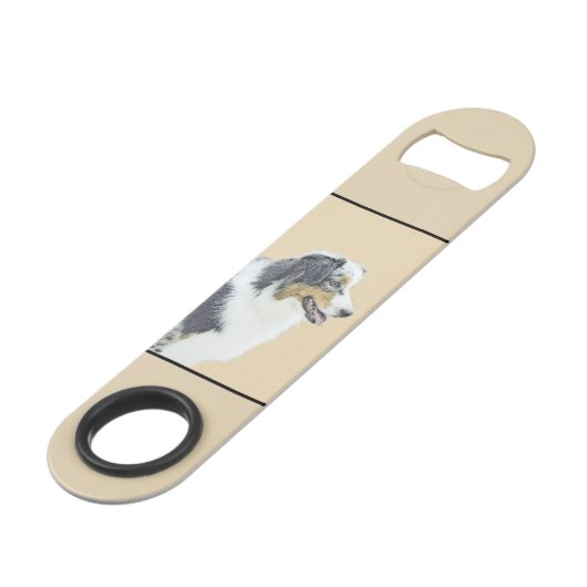 Peinture de berger australien - Art original de ch (Dos Angle)