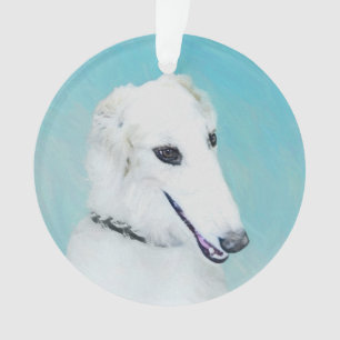 Peinture de Borzoi (Blanc) - Joli Chien d'origine