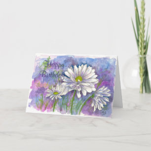Peinture de bouquet de marguerite de carte