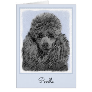 Peinture de Caniche Jouet Miniature Noir Art Origi