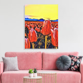 Peinture de champ Tulipe rouge toile étirée Impres (Insitu(Salon))