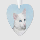 Peinture de chat blanc - Cute Original Cat Art (devant)