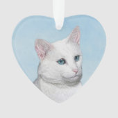 Peinture de chat blanc - Cute Original Cat Art (devant)