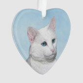 Peinture de chat blanc - Cute Original Cat Art (devant)